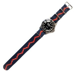 Rowing Blazers Watch Strap - Navy/Red Zig Zag